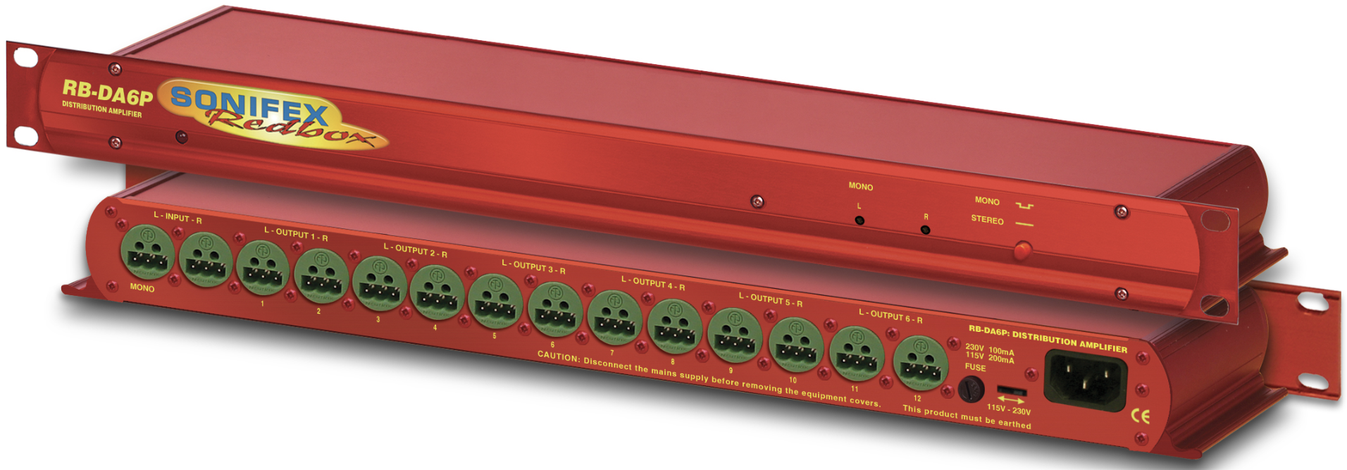 Sonifex RB-DA6P 6-полосный стереоусилитель-распределитель с разъемами Phoenix