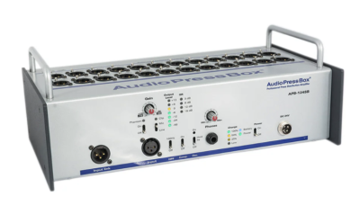 AudioPressBox APB-124 SB активный, портативный пресс-бокс, 1x MIC/LINE вход, 24 Line/MIC выходов