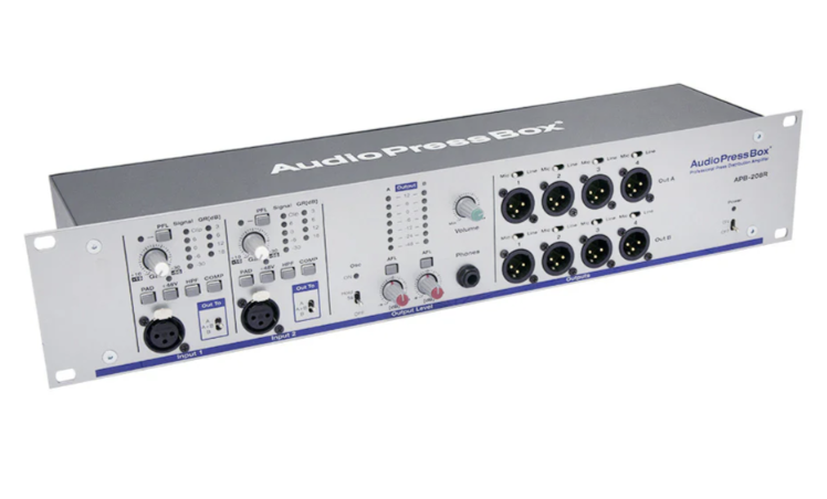 AudioPressBox APB-208 R-RPS рэковый блок с 2 маршрутизируемыми входами и с резервным источником питания