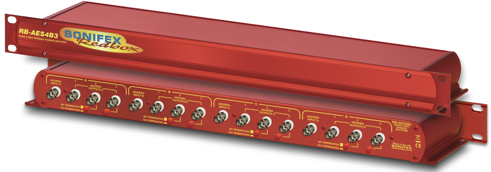 Sonifex RB-AES4B3 Quad 3-контактный пассивный разветвитель AES-3id BNC-разъемы