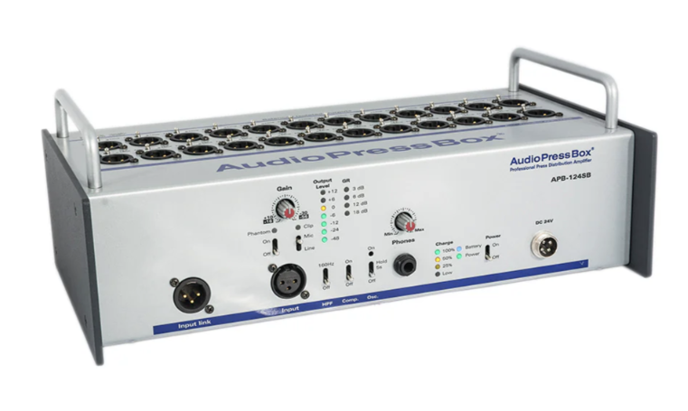 AudioPressBox APB-124 SB активный, портативный пресс-бокс, 1x MIC/LINE вход, 24 Line/MIC выходов