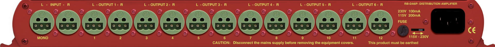 Sonifex RB-DA6P 6-полосный стереоусилитель-распределитель с разъемами Phoenix