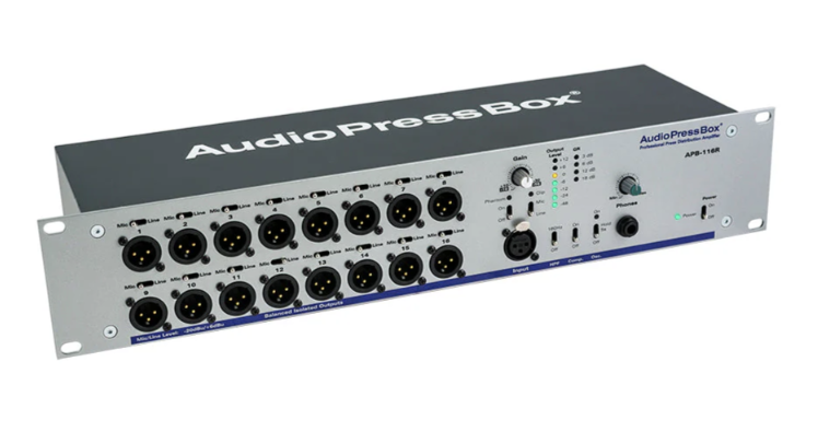 AudioPressBox APB-116 R-RPS активный пресс-бокс (аудиосплиттер) в стойке