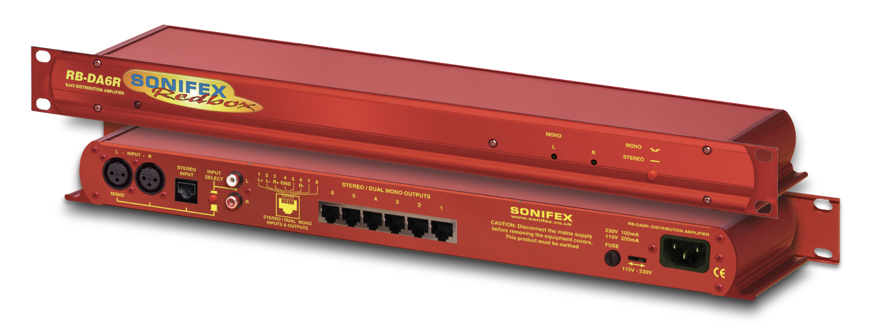 Sonifex RB-DA6R 6-полосный стереоусилитель-распределитель с разъемами RJ45
